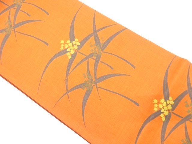 JAPANESE FUKURO OBI / WOVEN ABSTRACT FLORAL PLANTS